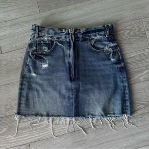 Zara denim jeans ripped skirt mini